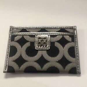 Coach Black and Silver Card Holder